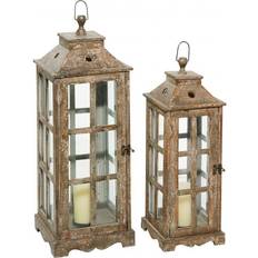 Glass Candle Holders Litton Lane Rustic Lantern Candle Holder 2