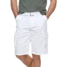 RawX Regular-Fit Belted Cargo Shorts - White