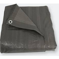 Sunnydaze 16x20 Multipurpose Tarp Heavy-Duty Outdoor Plastic Reversible Protective Cover Laminated on Both Sides Dark Gray