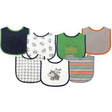 Drool Bibs on sale Luvable Friends Drooler Bib with Waterproof Back 7-pack Tough Guy