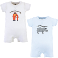 Touched By Nature Organic Cotton Rompers 2-pack - Endangered Rhino