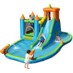 Toys Costway Inflatable Water Slide Kids Bounce House Splash Water Pool with Blower