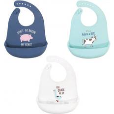 Food Bibs Hudson Silicone Bibs 3-pack Bacon My Heart