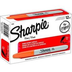 Sharpie Permanent Markers, Fine Tip, Orange, 12/Pack (30006)