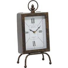 Ridge Road Décor Rustic Metal Rectangular Table Clock 8"