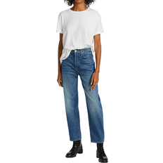 Mother The Curbside High Rise Straight Leg Ankle Jeans - Cowboys Don't Cry