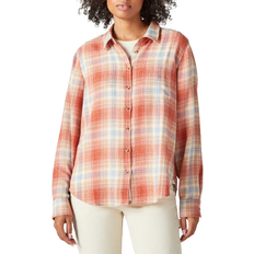 Lucky Brand The Plaid Boyfriend Button-Down Shirt - Rust Plaid