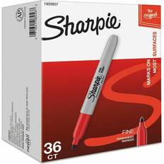 Sharpie Permanent Markers, Fine Tip, Red, 36/Pack (1920937)
