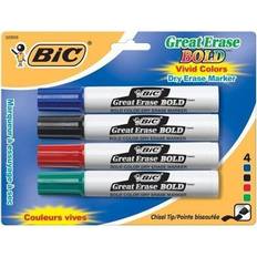 Great Erase Low Odor Dry Erase Markers, Fine Point, Assorted Colors, Pack  of 4 - BICGDEP41AST, Bic Usa Inc