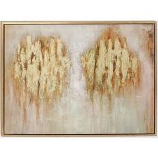 CosmoLiving by Cosmopolitan Brown Traditional Abstract Canvas Framed Art 47x36"