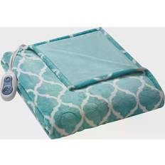 Polyester Blankets Beautyrest Oversized Ogee Heated Blankets Blue (177.8x152.4)