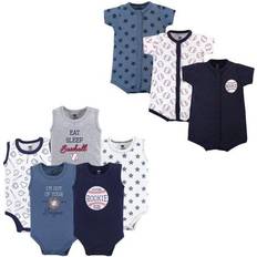 Hudson Infant Boy Cotton Bodysuits and Rompers 8-pack - Baseball