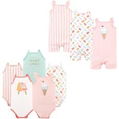 Hudson Infant Girl Cotton Bodysuits and Rompers 8-pack - Ice Cream