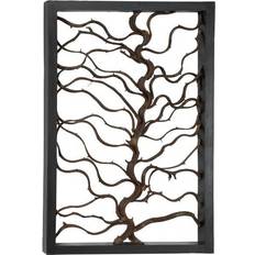 Black Rustic Teak Wood Wall Decor Framed Art 24x36"