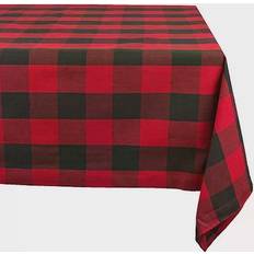 Design Imports Buffalo Check Tablecloth Red, Black (213.36x152.4)