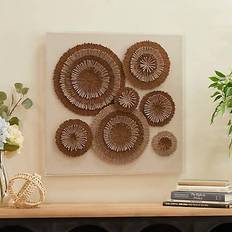 Litton Lane Brown Contemporary Canvas Wall Decor Wall Decor 24x24"