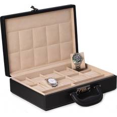 Bey-Berk 10 Watch Storage Box with Handle & Combination Lock