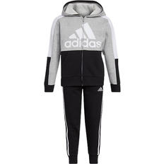 Adidas Kid's Colourblock Fleece Jacket Set - Medium Grey Heather (FZ9604)