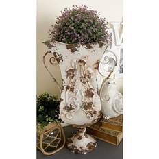 UMA Litton Lane Beige Metal Vintage Decorative Vase