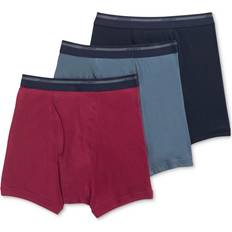 Jockey Red Men's Underwear Jockey Classic Cotton Boxer Briefs 3-pack - Red/Blue Assorted