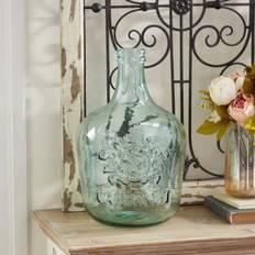 Green Vases Litton Lane Clear Glass Coastal Style Decorative
