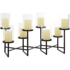 Black Candlesticks Willow Row Black Metal Modern Candelabra, 15 x 26 x 12 Candlestick