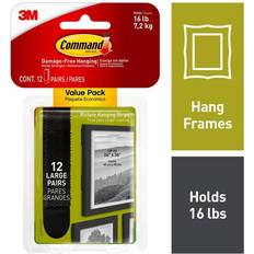 Wall Decorations 3M Command Large Plastic Mounting Strips 3.6 in. L 12PK