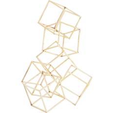 Willow Row Gold Modern Welded Cube Sculpture GOLD One Size Figurine