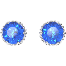 Swarovski September Birthstone Stud Earrings - Silver/Blue