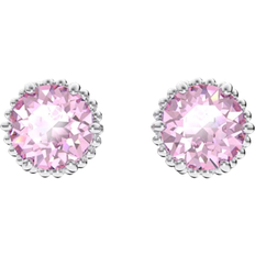 Swarovski June Birthstone Stud Earrings - Silver/Pink