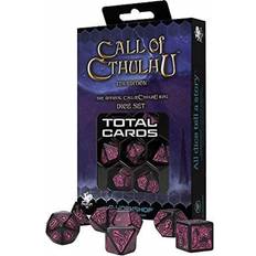 Q-Workshop QWOSCTR3P Call of Cthulhu 7th Edition Black & Magenta Dice Set