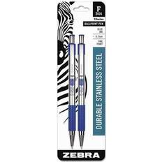 Zebra Ballpoint Pen,Retractable,Fine,Blue,PK2 Blue