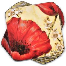 Red Coasters Pimpernel Poppy de Villeneuve Set of 6 Coaster 6