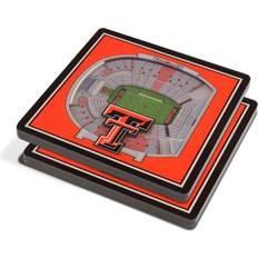 Red Coasters YouTheFan Red Texas Tech Red Raiders 3D StadiumViews Coaster