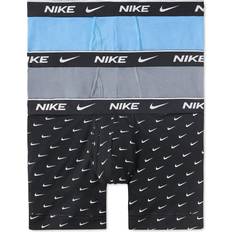 Nike Cotton Men's Underwear Nike Dri-FIT Essential Cotton Stretch Boxer Briefs 3-pack - Swoosh/Grey/Blue