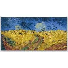 Trademark Global Wheatfield with Crows Canvas Framed Art 47x24"