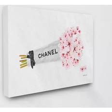 Stupell Industries Fashion Chanel Wrapped Cherry Blossoms Canvas Wall Framed Art 1.5x40"