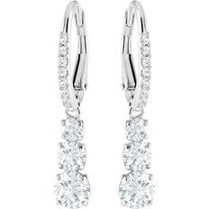 Swarovski Attract Trilogy Hoop Earrings - Silver/Transparent
