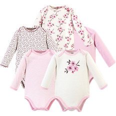Touched By Nature Long Sleeve Organic Cotton Bodysuits 5-pack - Sweet Blooms