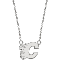 LogoArt Calgary Flames Small Pendant Necklace - Silver