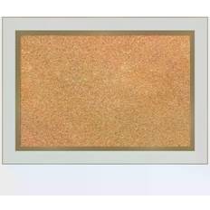 Amanti Art Eva White Gold Narrow Framed Corkboard Notice Board 21.1x15.1"