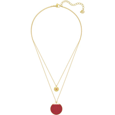 Swarovski Ginger layered Pendant Necklace - Gold/Transparent/Red