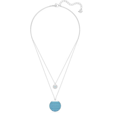 Swarovski Ginger layered Pendant Necklace - Silver/Transparent/Blue
