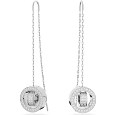 Swarovski Hollow Drop Earrings - Silver/Transparent