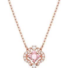 Einstellbar Größe Halsketten Swarovski Sparkling Dance Necklace - Rose Gold/Pink/Transparent