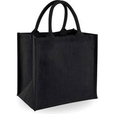 Westford Mill Jute Mini Tote Shopping Bag (14 Litres) (Pack of 2) (One Size) (Black)