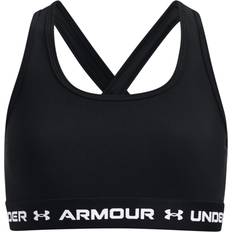 Schwarz Unterwäsche Under Armour Girl's Crossback Sports Bra - Black/White (1369971-001)