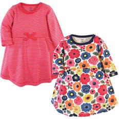 Touched By Nature Baby Long Sleeve Organic Dress 2-pack- Bright Flowers (10167835)