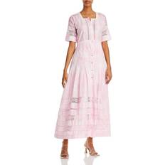 LoveShackFancy Edie Midi Dress - Island Pink Hand Dye