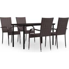 Black outdoor dining table vidaXL 3099391 Patio Dining Set